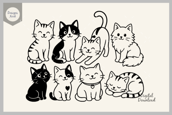 Download Cute Cat SVG Bundle, Cat Silhouette SVG - Premium Resources